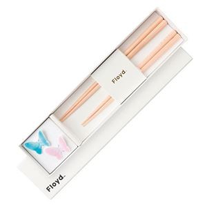 バタフライ二膳セット 箸置き(3.7×3cm)×2、箸(23cm・21cm)×各1 C6106605