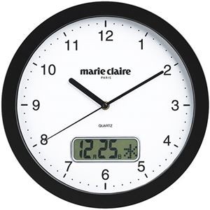 マリ・クレール 壁掛け時計 カレンダー機能付 φ32×5cm C6038535