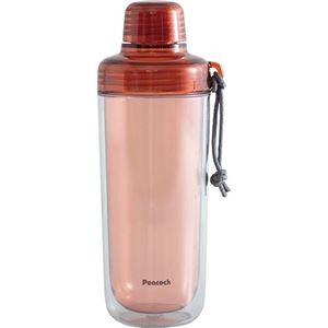 ピーコック クリアボトル(ダブルウォール)キャップタイプ480ml ブリック 8.8×7.9×22.4cm C6129827
