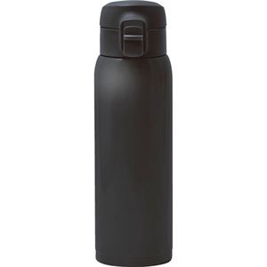 モテコ ワンタッチ栓マグボトル500ml ブラック 7.3×6.8×23cm C6129756