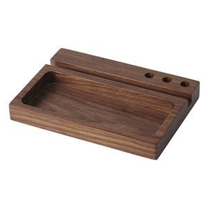 オーバーナイター ウォールナット 18×12.5×2cm 美しい木目と落ち着いたブラウンカラーがデスク周りに高級感を演出 C6040558