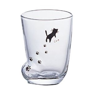 【5セット】 アデリア 足跡グラス S  ねこ MMT-6206X5