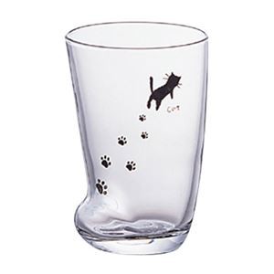 【5セット】 アデリア 足跡グラス M  ねこ MMT-6208X5
