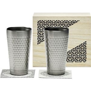 TUCHIME 2層タンブラー350mlペア(木箱入) φ7.5×13.7cm B1132524