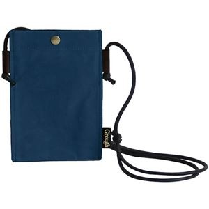 そだてる帆布Grough パラフィン加工帆布×レザー スマホミニショルダー ネイビー×ブラウン 12.5×20cm C6042587