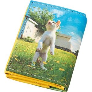 立ち猫 希望の立ち猫 三つ折れコンパクト財布 7.5×2×9.5cm C6042566