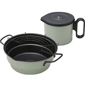 ジェルソミーノ 天ぷら鍋23cm&オイルポットセット 天ぷら鍋・オイルポット(0.8L)揚げアミ・漉しアミ付 C6123605