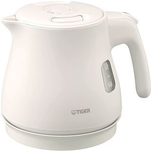 タイガー 蒸気レス電気ケトル0.6L マットホワイト 21.2×16.1×16.7cm C6119609