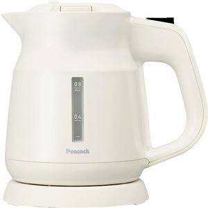 ピーコック 電気ケトル0.8L ホワイト 15×21.4×20.7cm C6119566