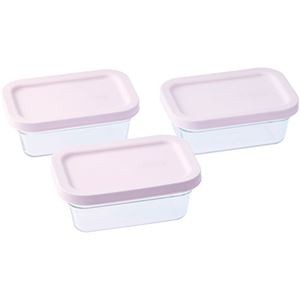 グラスロック リングテーパーイージーオープン レクタングル(480ml)3P 15×10.2×6cm C6127578