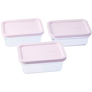 グラスロック リングテーパーイージーオープン レクタングル(970ml)3P 18×13.5×7cm C6127585