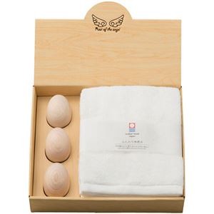 天使の休息 くつろぎセット 檜タマゴ(φ4.2×5.2cm)×3、フェイスタオル(34×80cm)×1 C6024647