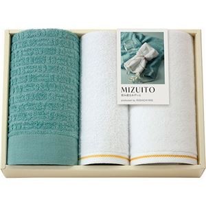 MIZUITO 澄み渡るみずいと 大阪泉州 フェイスタオル2P&ハンドタオル フェイスタオル32×75cm、ハンドタオル32×34cm B1118635