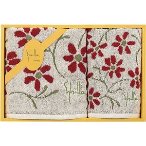 シビラ エンラサーダ2 フェイスタオル&ミニタオル ベージュ フェイスタオル34×80cm、ミニタオル25×25cm B1051556