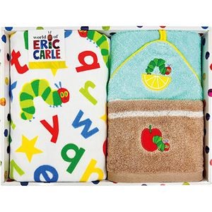 はらぺこあおむし ヤムヤムヤム フェイスタオル2P&ループ付ウォッシュタオル フェイスタオル、ループ付ウォッシュタオル C6082576