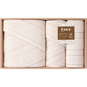 泉州+eco タオルセット バスタオル(60×120cm)・フェイスタオル(34×80cm)・ハンドタオル(34×35cm)×各1 B1115587
