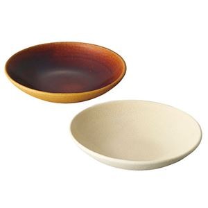 信楽焼 Deepbreath 6インチ ボウル ペア ホワイト・キャラメル φ16.5×4cm C6102546