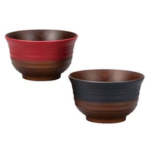 日本伝統色 丼 黒/朱 φ13.5×8cm C6106555