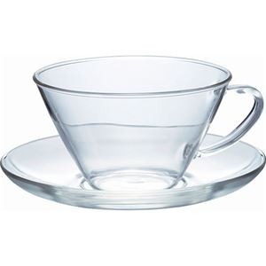 ハリオ 耐熱カップ&ソーサー・ワイド カップφ10.3×6cm、ソーサーφ14cm B1068527