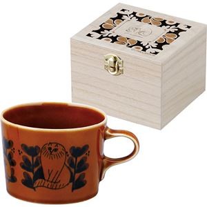 リサラーソン マグ(木箱入) ブラウン φ9.5×7cm C6098536