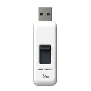 【まとめ】 スライド式USBメモリ 64GB AS-064GU2-PSW 【×2セット】