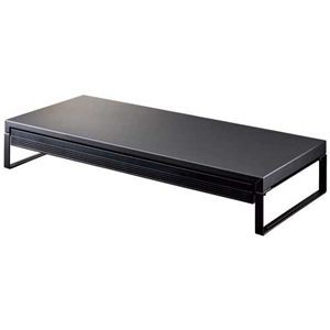 机上台590mm 引出し付A-7338-124 マットBK 【組立品】