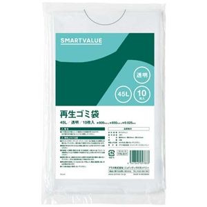 【まとめ】 再生ゴミ袋 透明 45L 10枚 N019J-45 【×10セット】