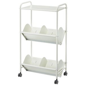 ファイルワゴンBR-2ST 2段天板付ホワイト 【組立品】