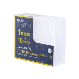 （まとめ） ナカバヤシ CD／DVDプラケーススリム10Pクリア CD-093-10C 【×3セット】