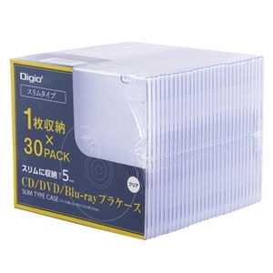 ナカバヤシ CD／DVDプラケーススリム30Pクリア CD-093-30C
