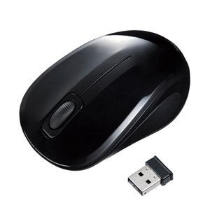 サンワサプライ 抗菌・静音ワイヤレスブルーLEDマウス黒 MA-WBSK315BK