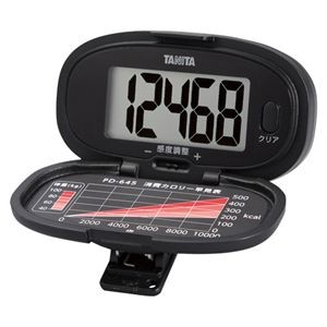 （まとめ） タニタ 歩数計 ブラック PD-645-BK 【×2セット】