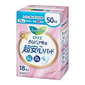 （まとめ）花王 ロリエさらピュア吸水超安心パッド50cc18枚（×5セット）