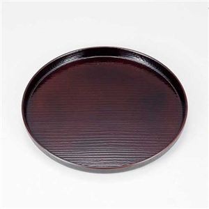 ピーアンドエス 丸盆 九寸新木目 溜