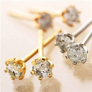 Pt900/K18イエローゴールド/K18ピンクゴールド 0.1ctダイヤモンドピアスセット プラチナ