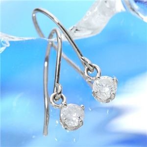 プラチナ 0.1ct フックピアス ダイヤモンドピアス