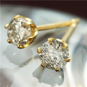 K18イエローゴールド ダイヤモンドピアス0.3ct