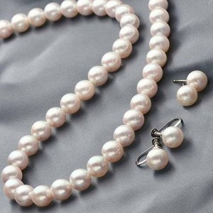 花珠本真珠（あこや真珠） 7.5-8mm パールネックレス+パールピアス 2点セット 【本真珠】