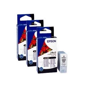 （まとめ）エプソン（EPSON） MJ-830用インクカートリッジ（ブラック） 3個入