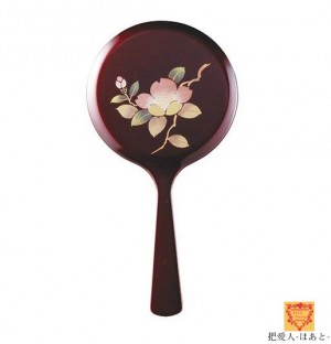 手鏡 玉虫【雅手鏡・山茶花】会津若松伝統工芸　ミラー