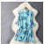 姫 春ワンピース レディース ワンピース ドレス 可愛い　オシャレ膝丈ワンピース ブルー Lサイズ